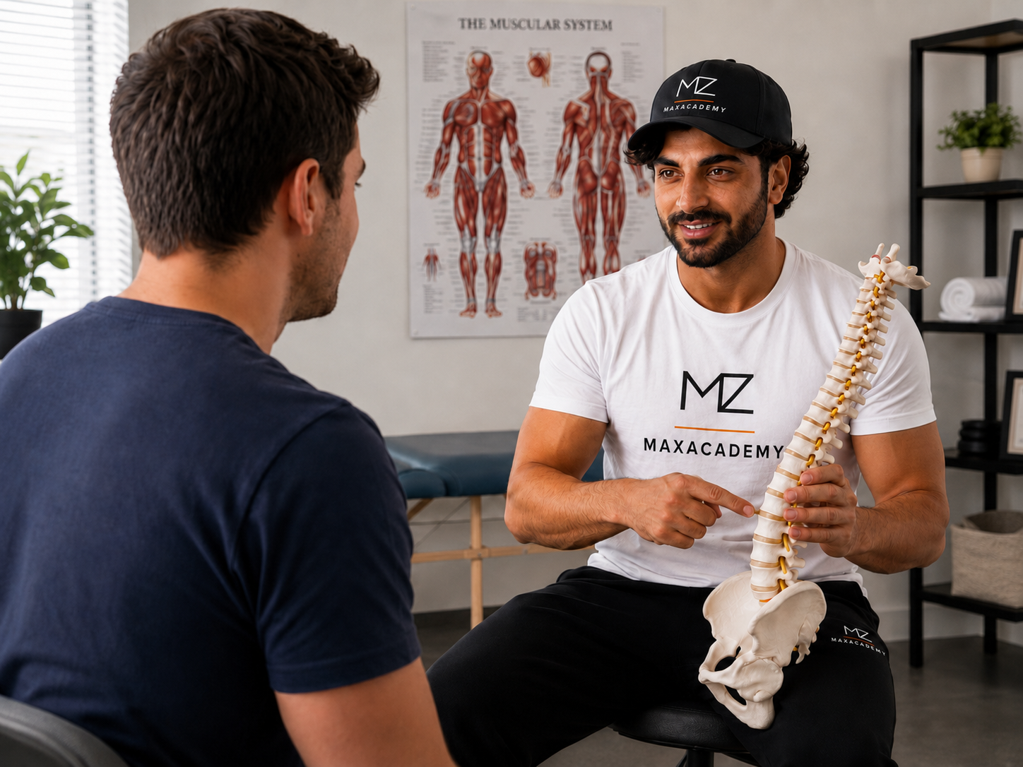 Dr Max advising a patient in his clinic